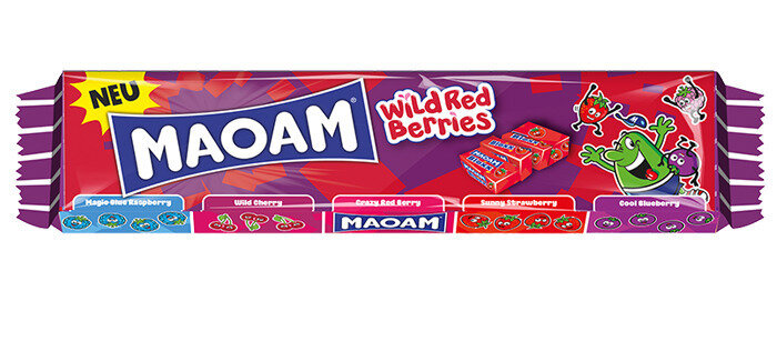 Жевательные конфеты Haribo Maoam Bloxx Wild Red Berries (дикие ягоды) 220г