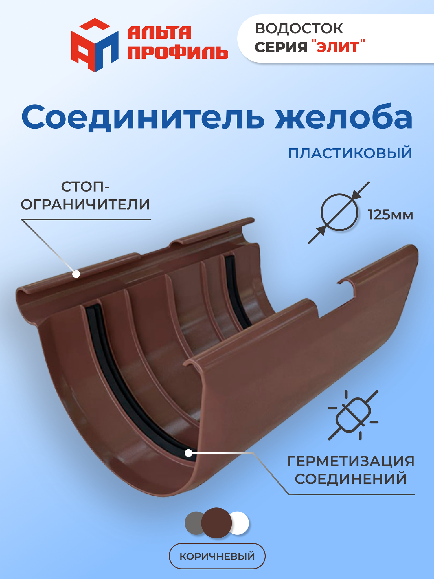 Соединитель желоба для водосточной системы - фотография № 1