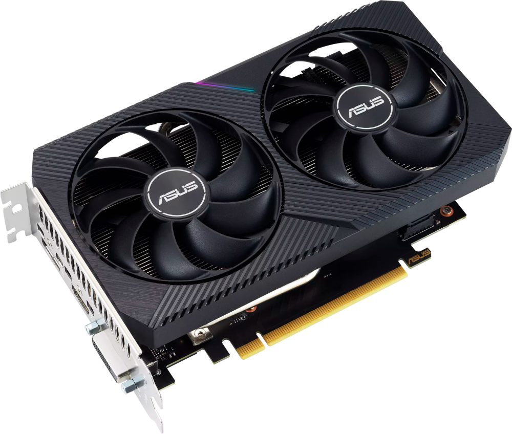 Asus PCI-E 4.0 DUAL-RTX3050-O8G-V2 NVIDIA GeForce RTX 3050 8192Mb 128 GDDR6 1822/14000 HDMIx1 DPx3 HDCP Ret