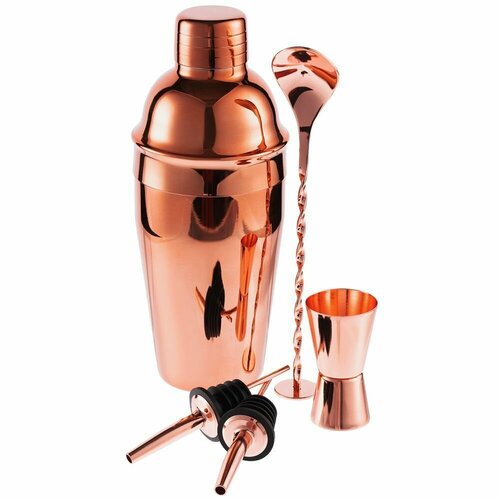 Набор бармена для приготовления коктейлей Pourpour, медный 550 мл подарок мужчине парню папе девушке женщине маме подруге бронза