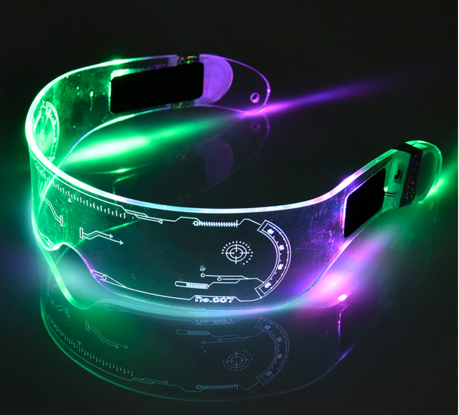 Неоновые очки Очки светящиеся неоновые карнавальные киберпанк с подсветкой