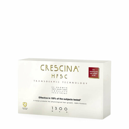 Crescina Комплекс против выпадения и для роста волос у мужчин Transdermic HFSC 100% Complete Treatment (Re-Growth + Anti-Hair Loss) 1300 20 х 3,5 мл