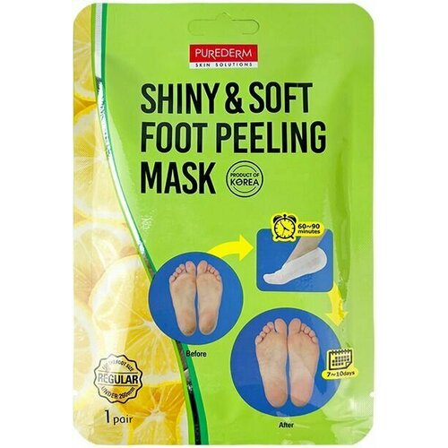 Purederm Отшелушивающие пилинг-носочки c фруктовыми кислотами Shiny&Soft Foot Peeling