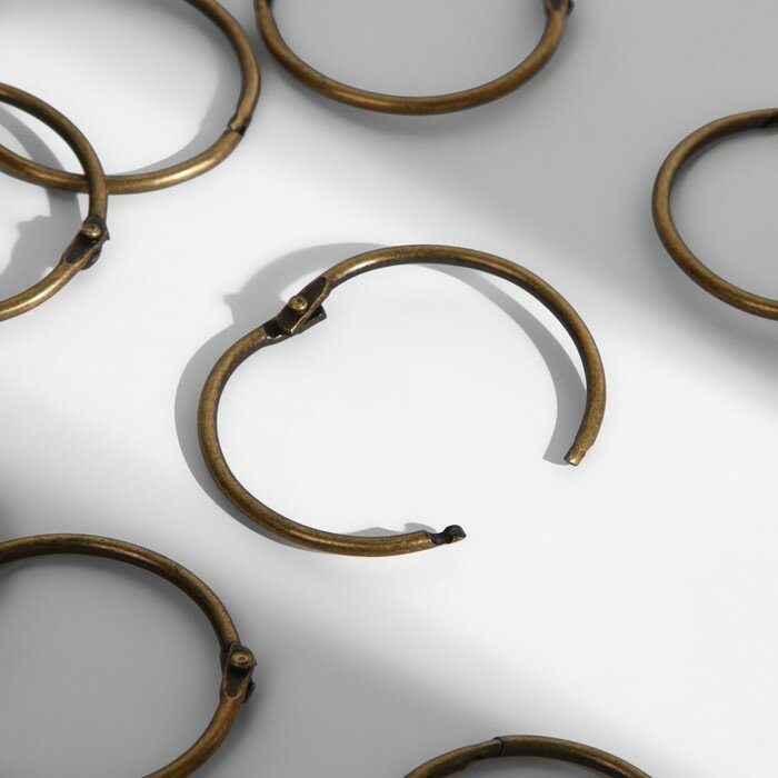 Кольцо для карниза, разъёмное, d = 35/38 мм, 10 шт, цвет бронзовый - фотография № 1