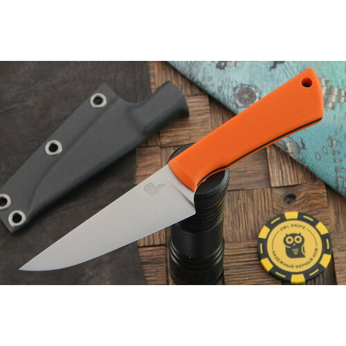 Городской нож Owl Knife Pocket, сталь Bohler N690, рукоять оранжевая G-10