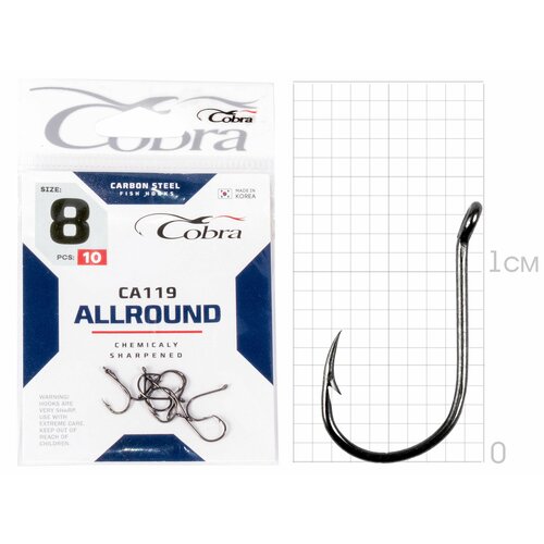 фото Крючки cobra allround сер. ca119 разм. 008 10шт.