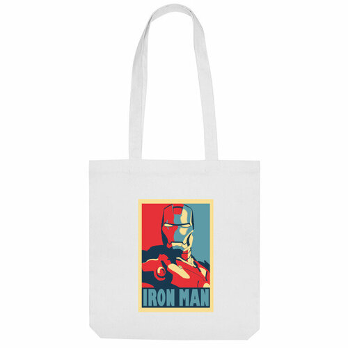 Сумка «iron man, comics, комиксы, железный человек» (белый)