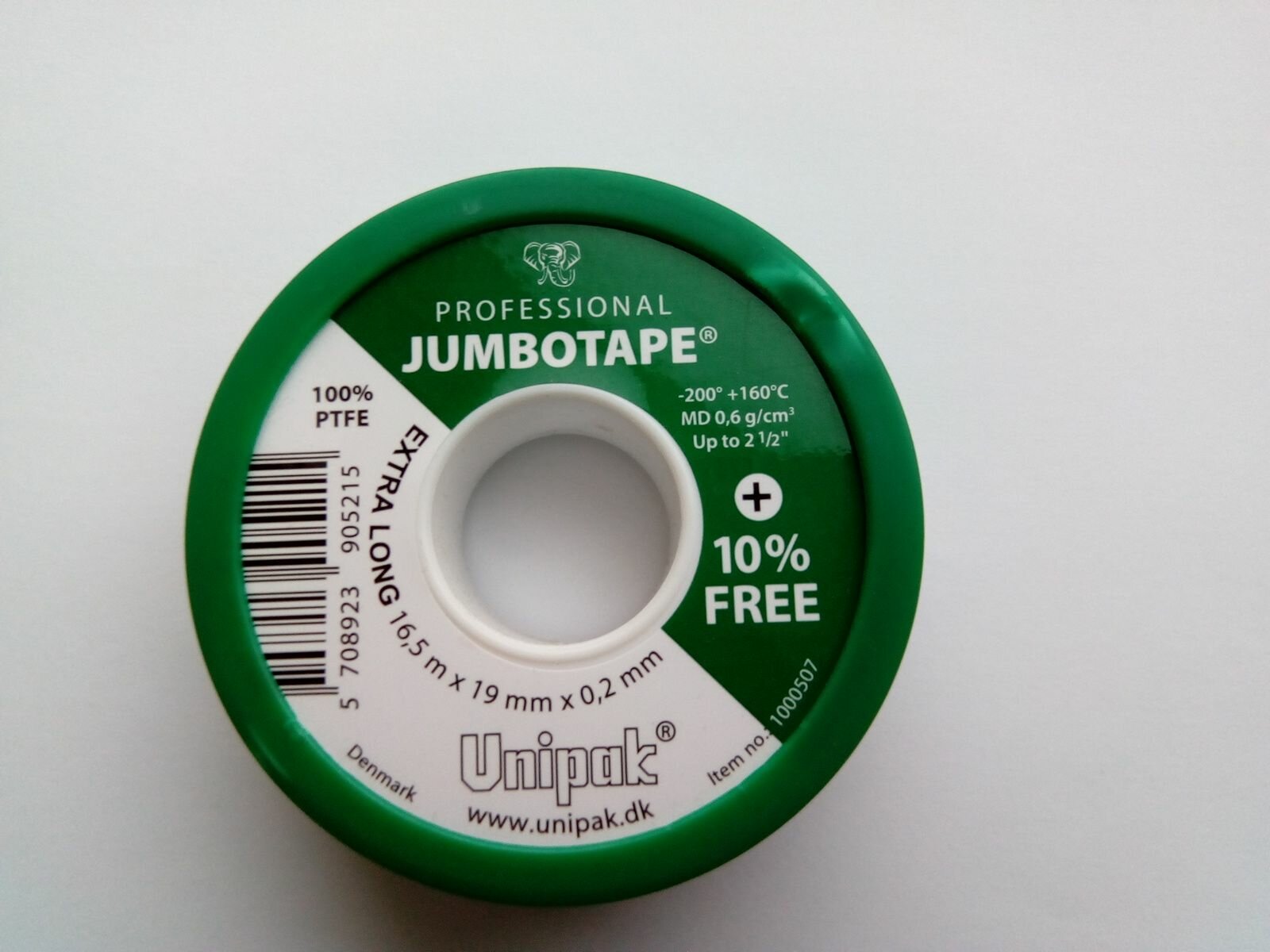 Лента Фум 16,5мм*0,2ммх16,5м JUMBOTAPE Unipak