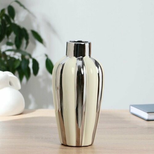 Ваза керамика настольная Далки d-55 см h-23х12 см белый 4160₽