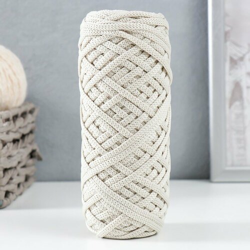 Шнур для вязания 100 полиэфир ширина 4 мм 50м айвори 550₽