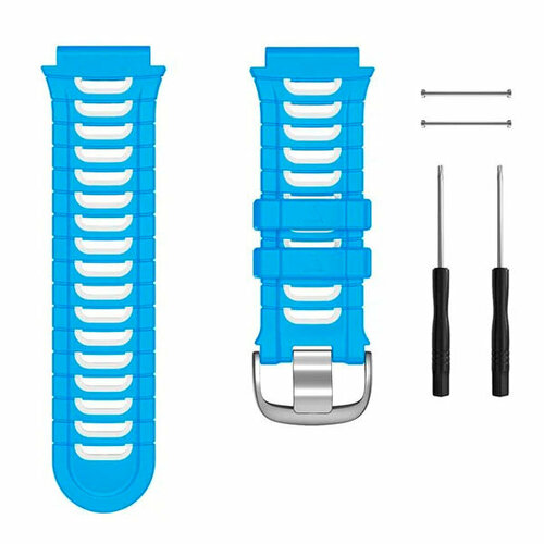 Ремешок для часов Garmin Forerunner 920XT силиконовый двухцветный (бирюзовый / белый)