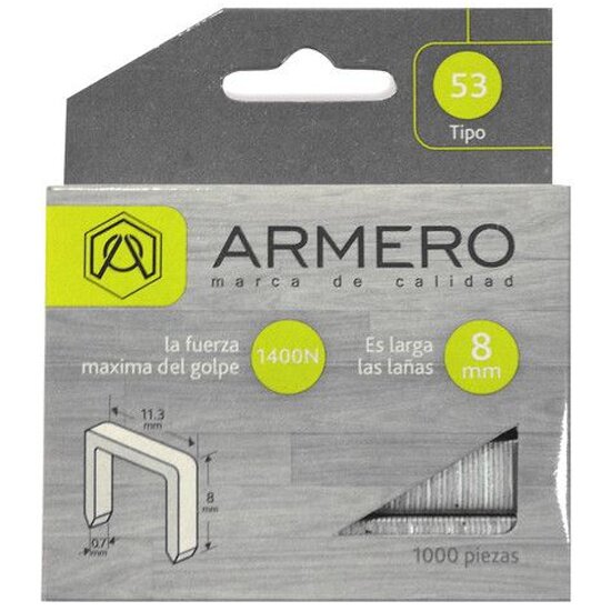 Скобы для мебельного степлера ARMERO A312/007 тип 53 8мм