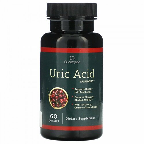 Sunergetic, Uric Acid Support, 60 Capsules