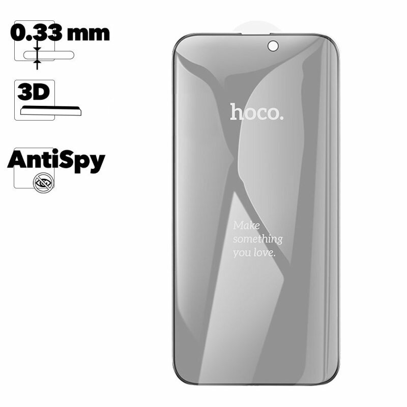 Защитное стекло HOCO A12 Pro для iPhone 14 Pro Max AntiSpy 3D 0.33мм с черной рамкой