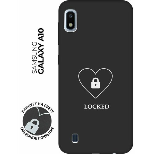 Матовый чехол Locked W для Samsung Galaxy A10 / Самсунг А10 с 3D эффектом черный матовый чехол two faces w для samsung galaxy a10 самсунг а10 с 3d эффектом черный