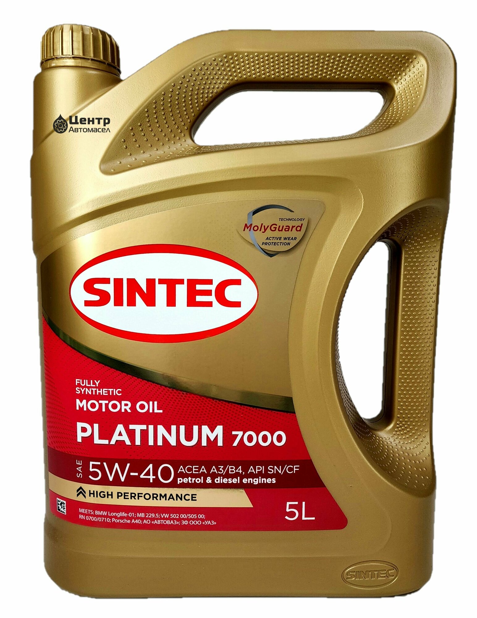 фото SINTEC Масло Sintec 5/40 Platinum 7000 Acea A3/B4 Синтетическое 4 Л