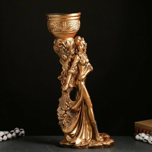 Фигура с кашпо Девушка Диана бронза 2 л 24х79х36см 5533₽