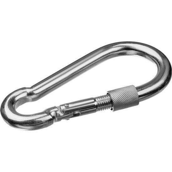 Карабин Зубр с предохранительной гайкой DIN 5299D 6мм 1 шт оцинкованный 304556-06