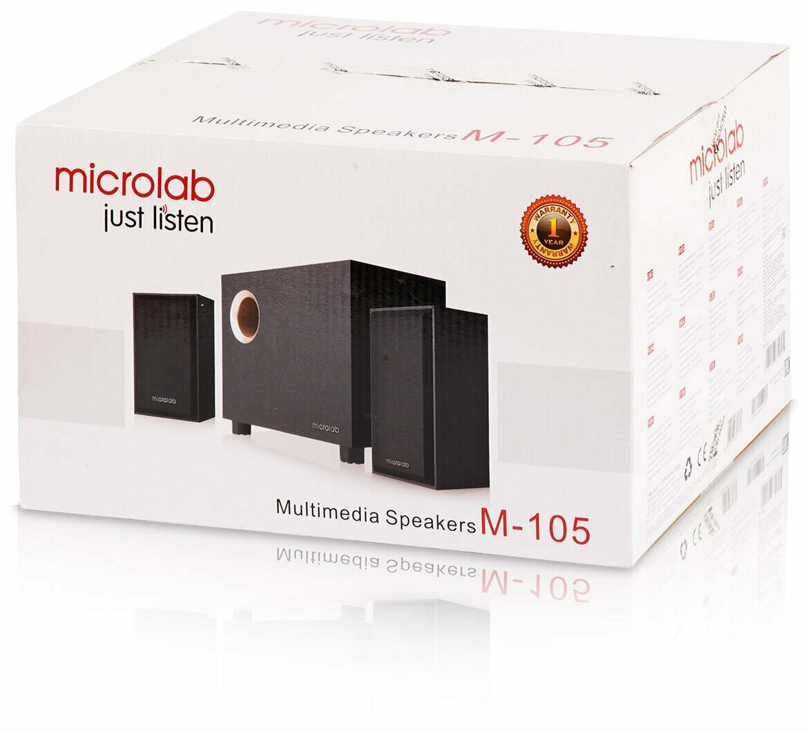 Компьютерная акустика 2.1 Microlab 2,5 Вт*2+5 Вт, 150 Гц - 15 кГц, черная - фото №10