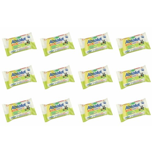 Absolut Влажные салфетки Kids антибактериальные с чередой 20 шт 12 уп 891₽