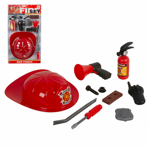 Детский игровой набор Пожарного с каской и аксессуарами 10 предметов