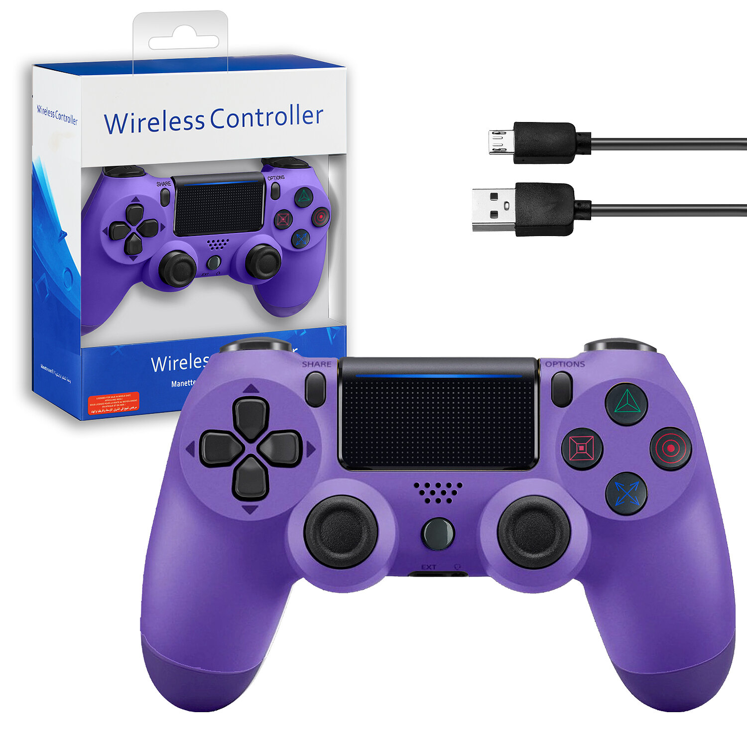 Беспроводной Bluetooth джойстик для PS4 контроллер подходит для Playstation 4 фиолетовый