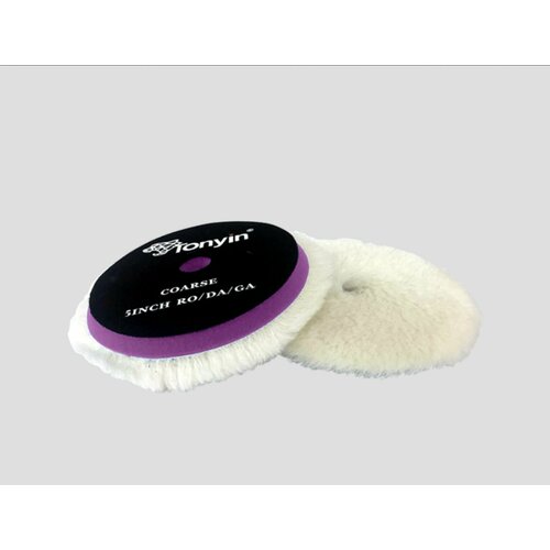 TP02C Шерстяной полировальник режущий белый с отверстием 5дм. WOOL PADS COARSE (TOP QUALITY) TONYIN