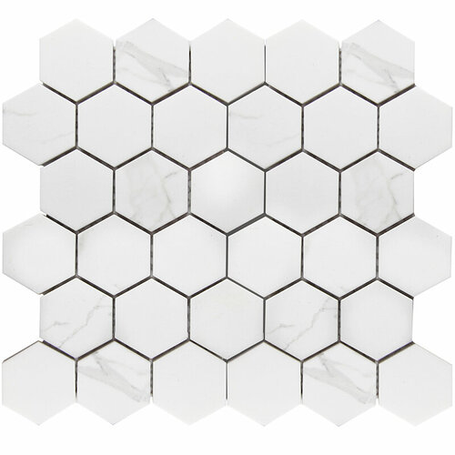Мозаика Starmosaic Geometry Hexagon Small Carrara Matt 28,2x27,1 (цена за 1 шт) керамическая мозаика starmosaic hexagon small carrara matt pmmt83017 26 5x27 8 см