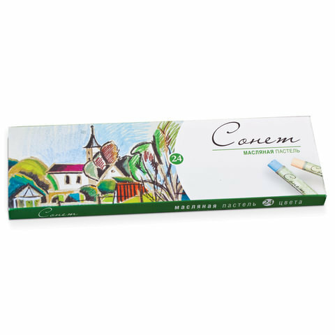 Пастель масляная художественная "Сонет" 24 цвета круглое сечение 7041156