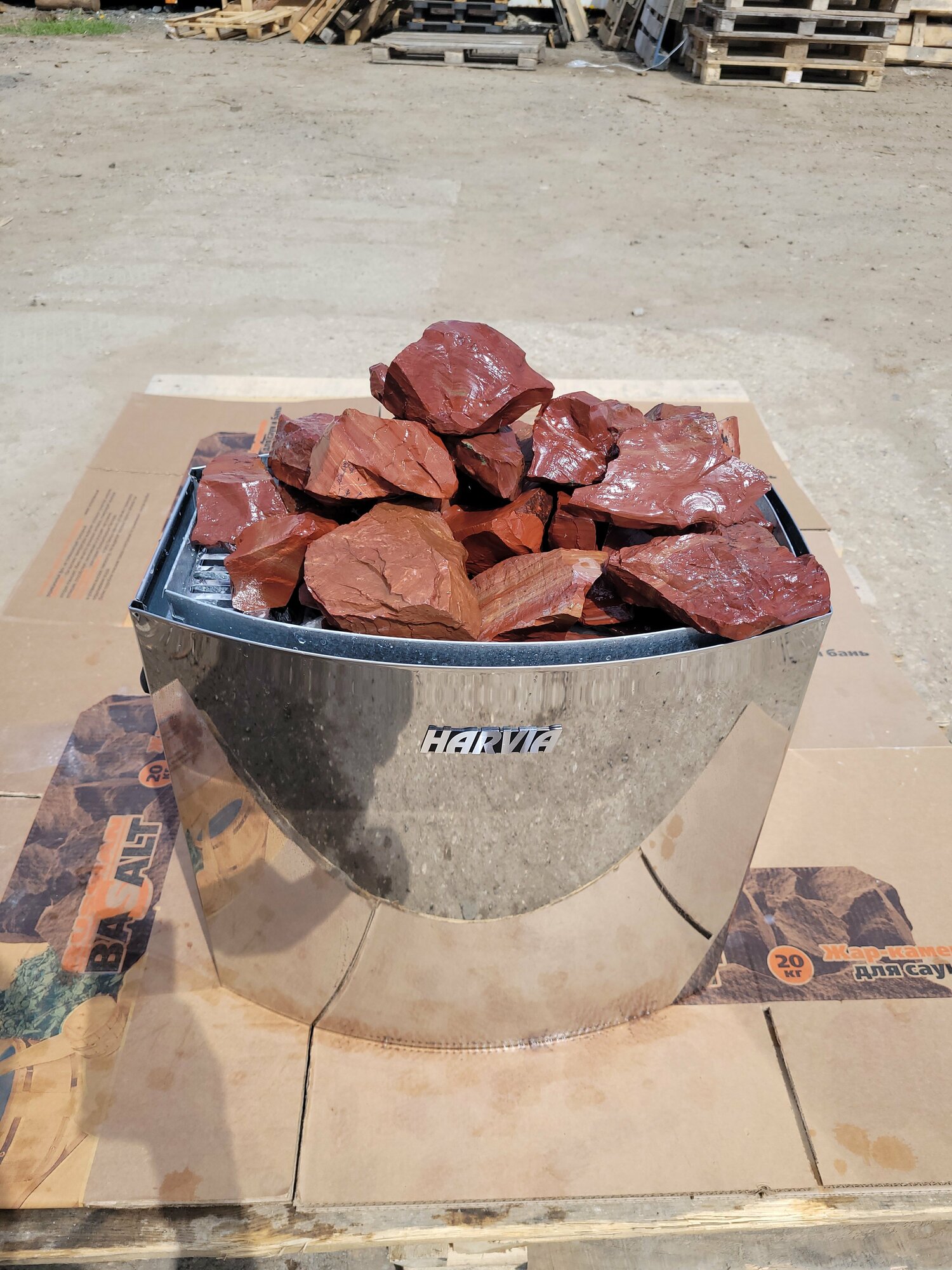 Яшма колотая камни для печи бани сауны (размер 4-8 см) упаковка 10 кг