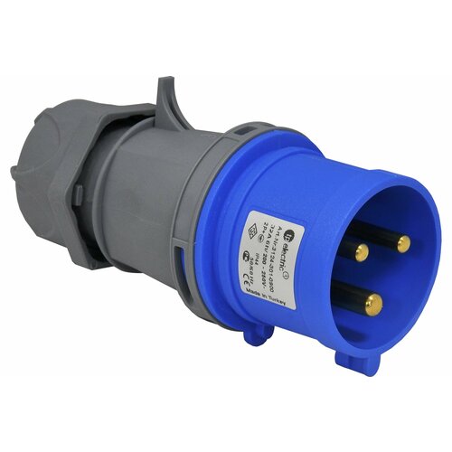 TP Electric Вилка кабельная переносная Зажимные контакты 16A, 250В, 2P+E, IP 44 3120-301-0900