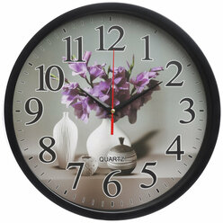 Часы настенные "Цветы", d-30 см, плавный ход