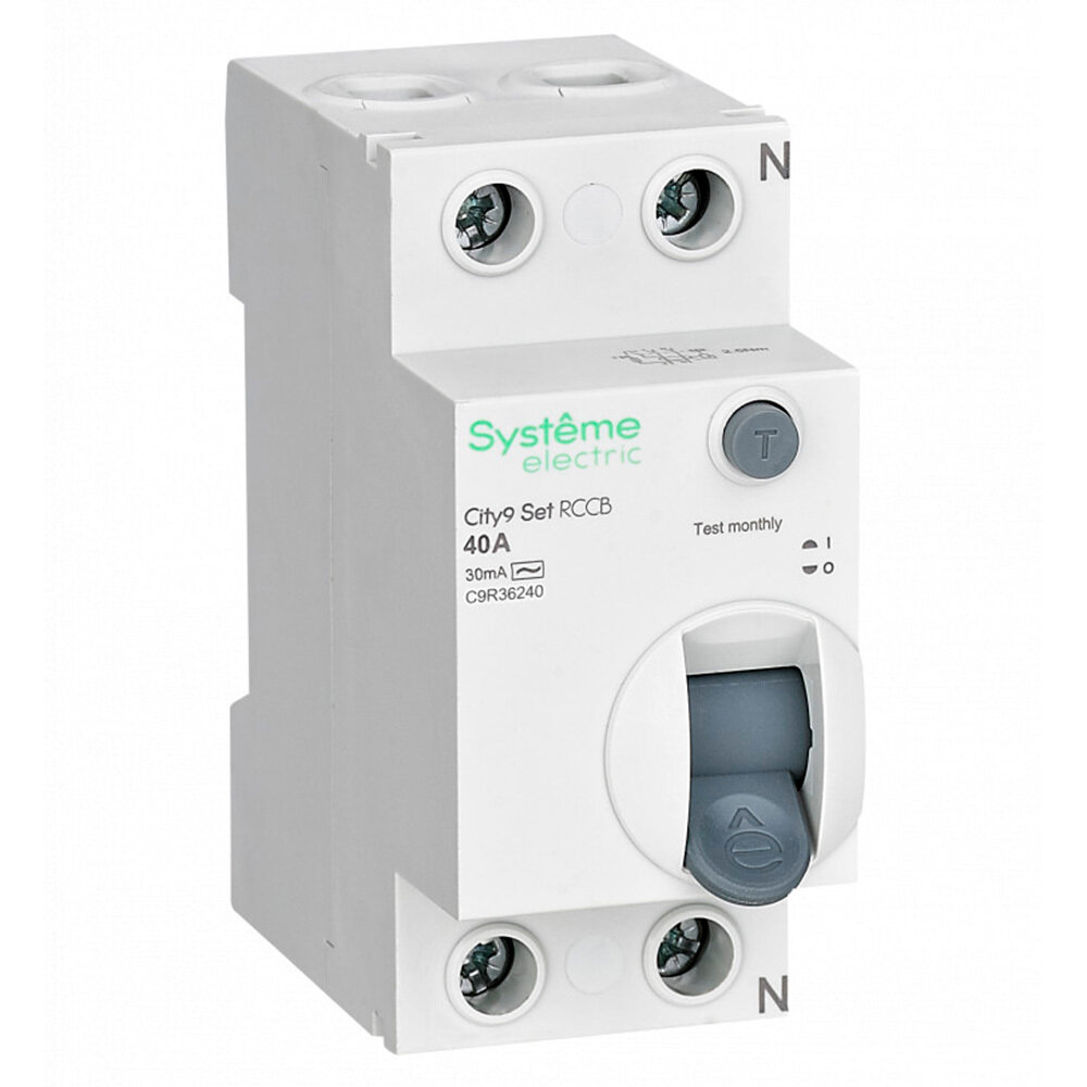 УЗО Systeme Electric City9 Set ВДТ 40А 30 мА 1P+N тип АС 45 кА (C9R36240)