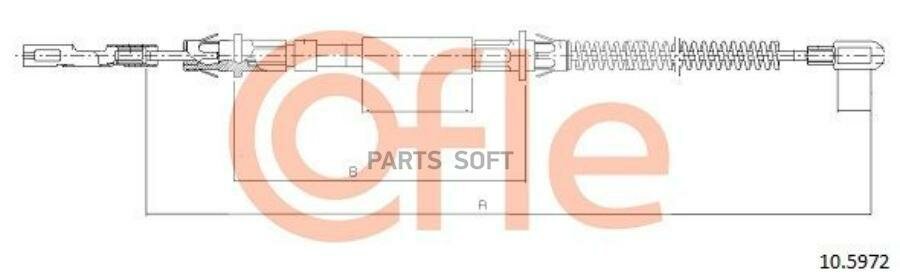 COFLE 92.10.5972 трос стояночного тормоза прав задн Opel (Опель) sintra all 2.2-2.2td-3.0 97-