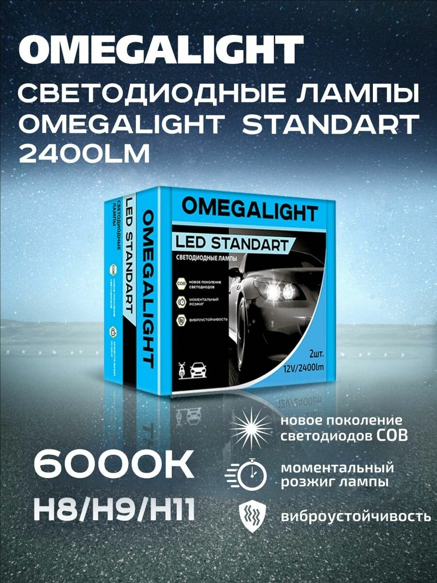 Cветодиодная лампа Standart H11 6000 2шт