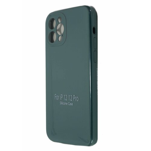 Чехол-накладка для iPhone 12 Pro VEGLAS SILICONE CASE NL Защита камеры хвойно-зеленый (58)