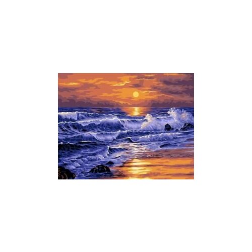 Картина по номерам на подрамнике 40х50см VA-3053 море закат пейзаж