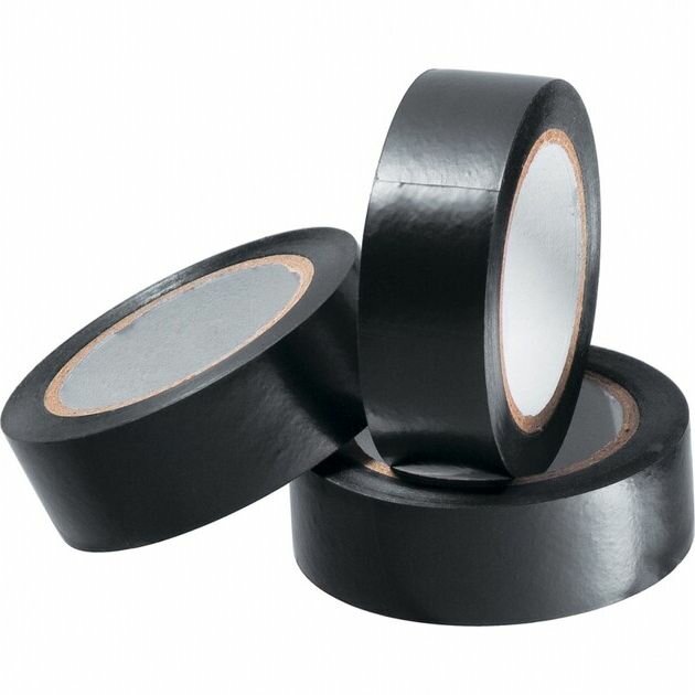 фото Изолента морозостойкая RAYCHMAN S33+ с каучуковым клеем, 3 штуки, эластичный ПВХ с повышенной адгезией, 19 мм 20 м, черная