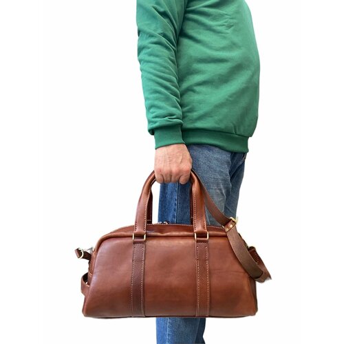 фото Сумка , 18х19х42 см, ручная кладь, коричневый без бренда