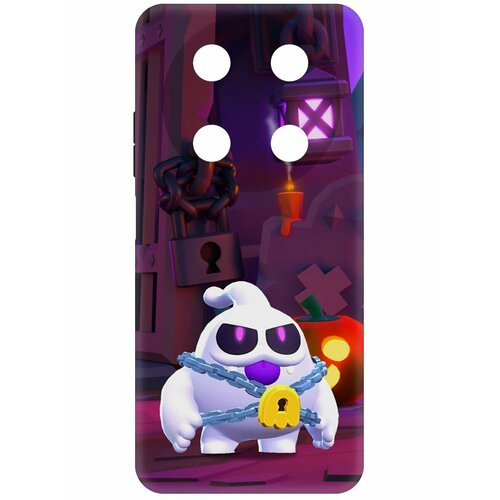 Чехол-накладка Krutoff Soft Case Brawl Stars - Призрак Скуик для ITEL RS4 черный чехол накладка krutoff soft case brawl stars призрак скуик для wiko t3 черный