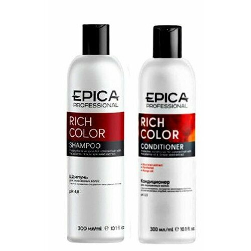 Epica Набор для ухода за окрашенными волосами Rich Color Shampoo 300ml + Conditioner 300ml набор для ухода за волосами lunaline набор для ухода за окрашенными волосами шампунь бальзам кондиционер и маска