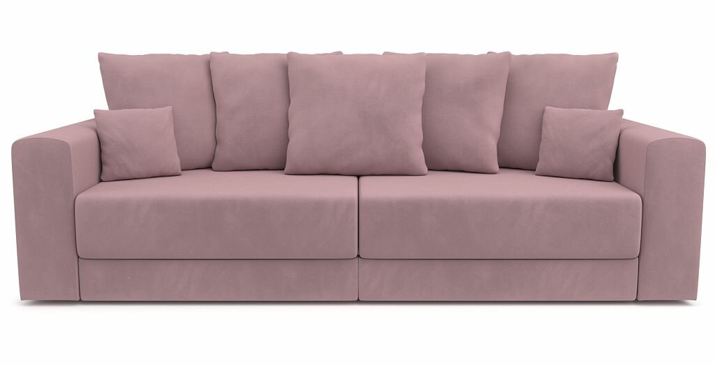 фото Диван-кровать Мэдисон Lux с подушками PUSHE, 247х102х91 см, механизм Еврокнижка, прямой диван пуше раскладной, дизайн 360 градусов. Гарантия 18 месяцев