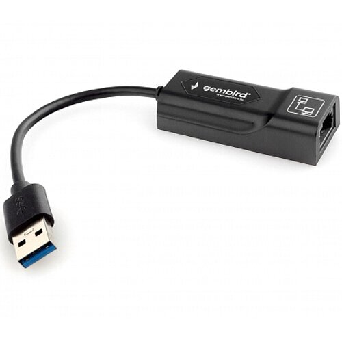 Сетевая карта RJ-45 Gembird NIC-U5 USB3.0 на LAN Ethernet кабель адаптер - чёрный