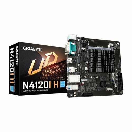 Материнская плата с ЦПУ Gigabyte N4120I H Intel Quad-Core CeleronN4120 26 GHz 2xDDR4-2400 SO-DIMM D-SUBHDMI 1xPCI Ex1 2xSATA3 1xM2 8 Ch 1381200₽