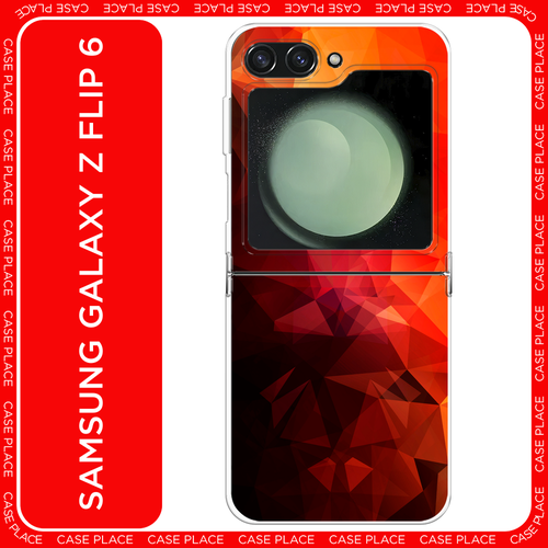Силиконовый чехол на Samsung Galaxy Z Flip 6 / Самсунг Z Flip 6 Красная геометрия