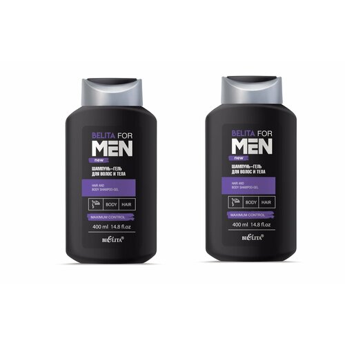 Шампунь-гель Belita for Men для волос и тела, 400 мл, 2 шт