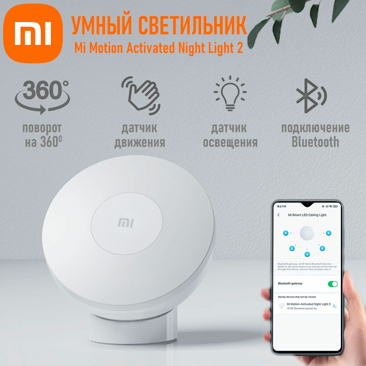 Ночник XIAOMI Mi Motion-Activated Night Light 2