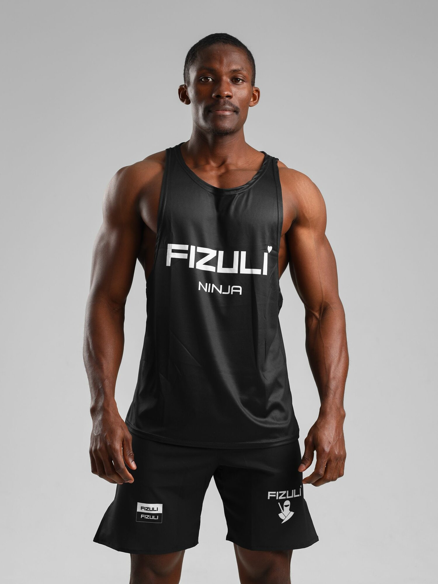 Майка спортивная FIZULI, размер M, черный/черный