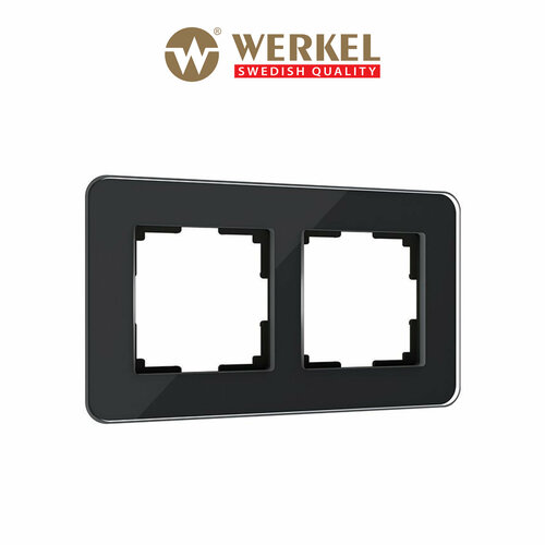 Рамка из стекла на 2 поста Werkel Elite W0022448 черный