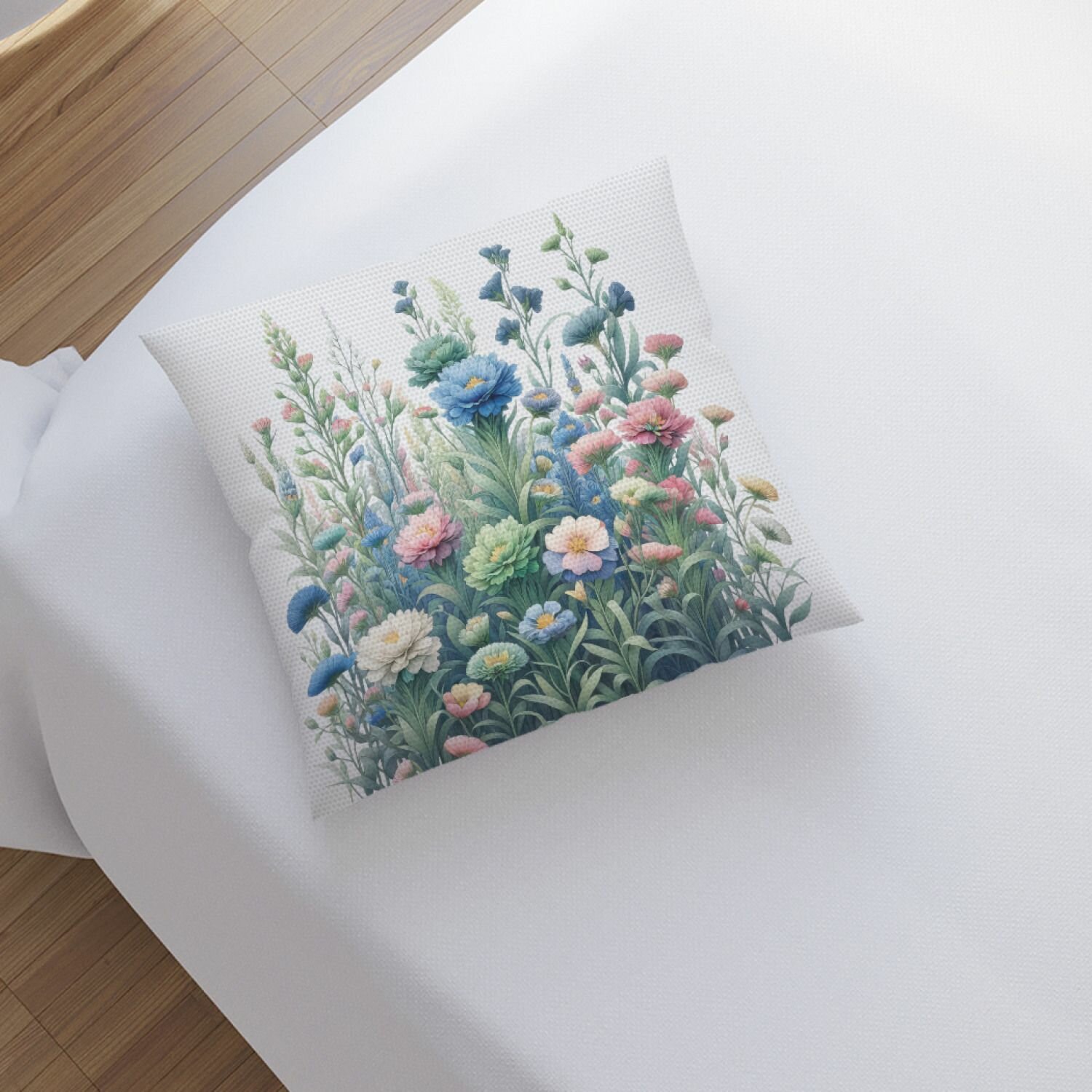 Наволочка декоративная на молнии JoyArty, чехол на подушку "Цветочный куст", 45х45 см